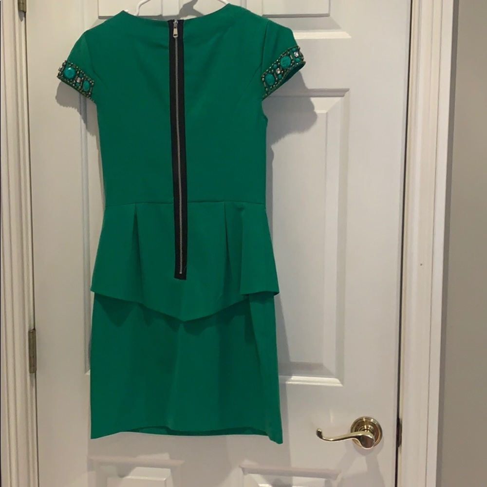 Emerald green cocktail dress - Picture 4 of 4